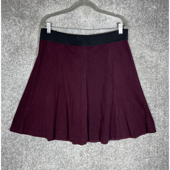 Alfani Dresses & Skirts - Alfani Faux Suede Elastic‎ Waist Pull On Skirt Womens Size 16 Purple Stretch